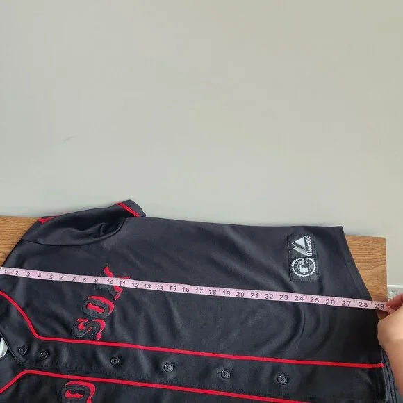 MLB Boston Red Sox Black Jersey L/XL 48 Majestic - Picture 10 of 10